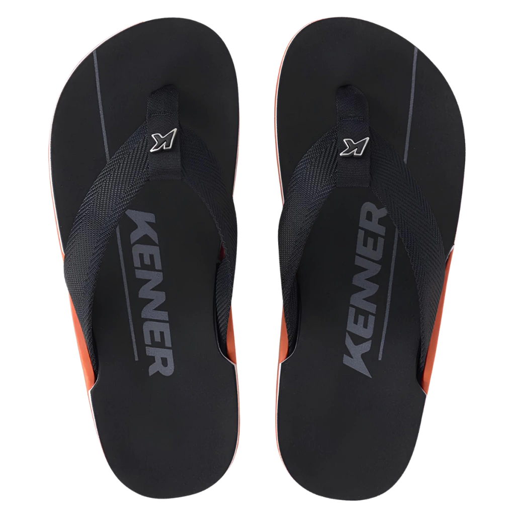 1700067100-2 SANDALIA KENNER NK6 PRO POLIESTER LARANJA K/PRETO