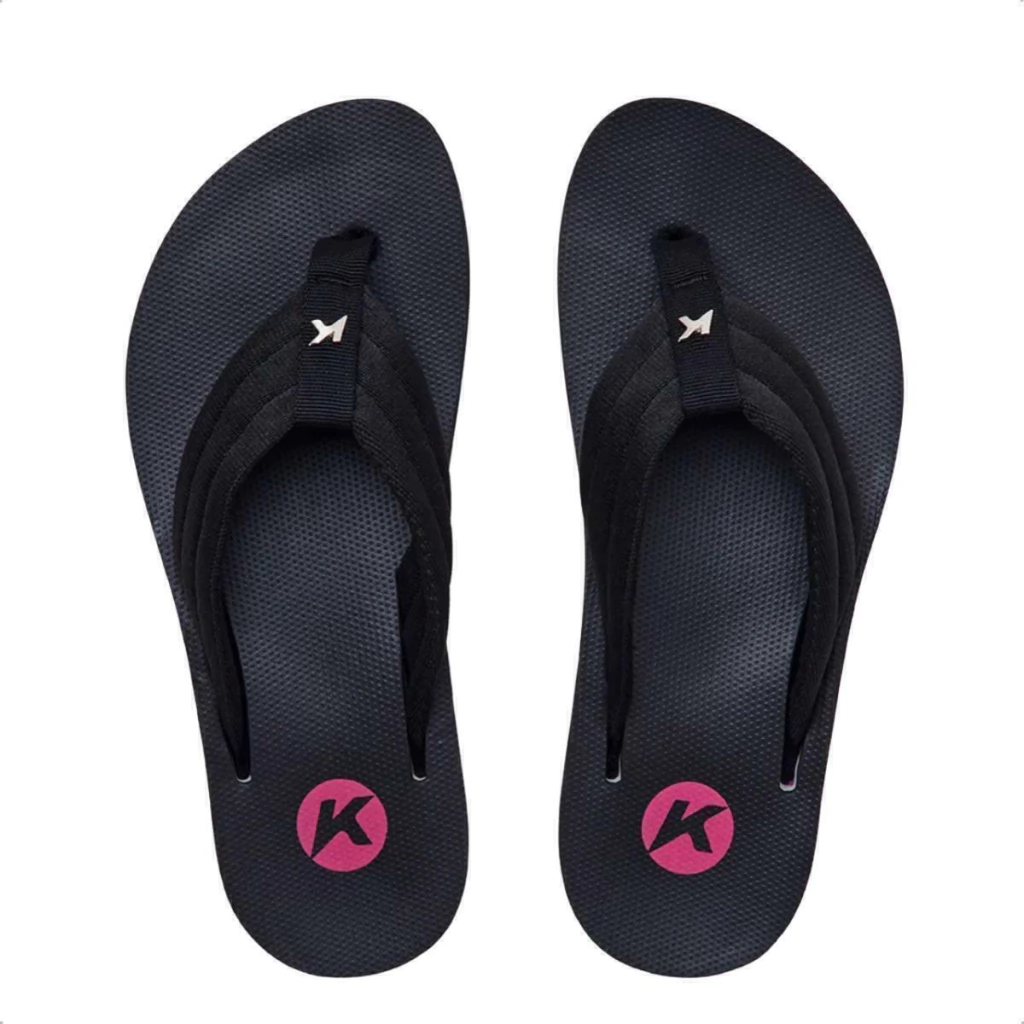 Chinelo Kenner Feminina Kyra Pro Comfy Pink Preto Original 1000071100-1