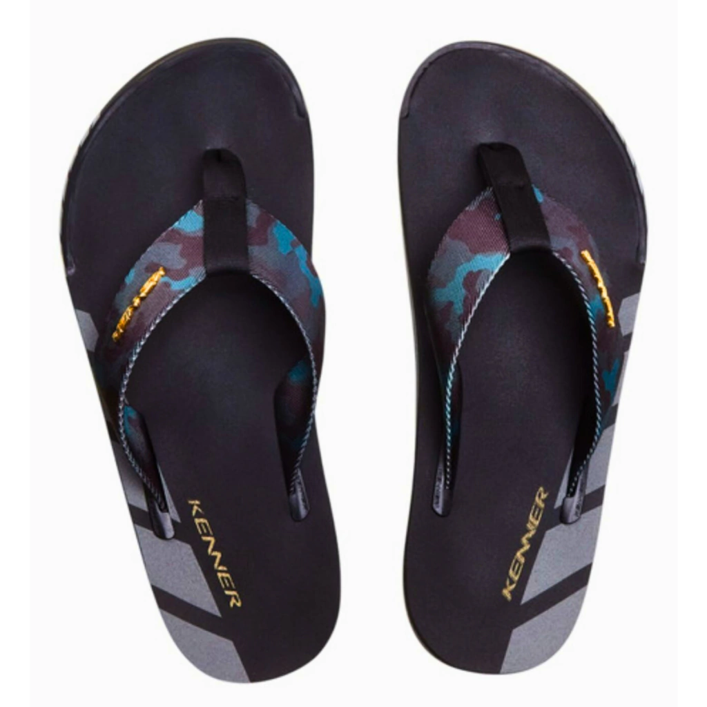 Chinelo Kenner Kicks Up Preto Verde Camuflado Original 1200061100-4