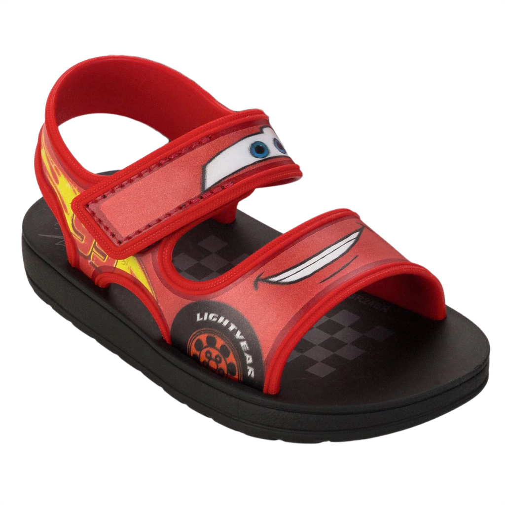 Sandália Disney Diversão Preto/Vermelho