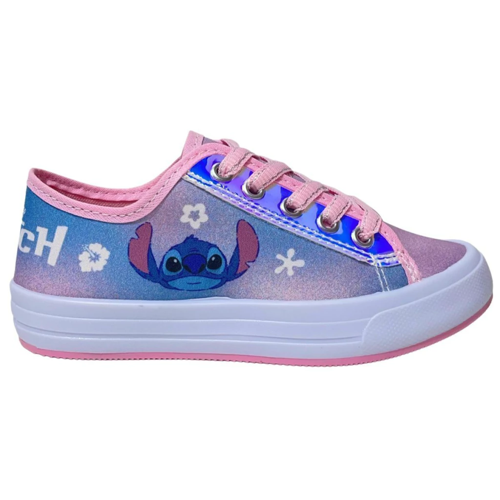 Tênis Infantil Stitch Brilhante Casual Original Disney Leve