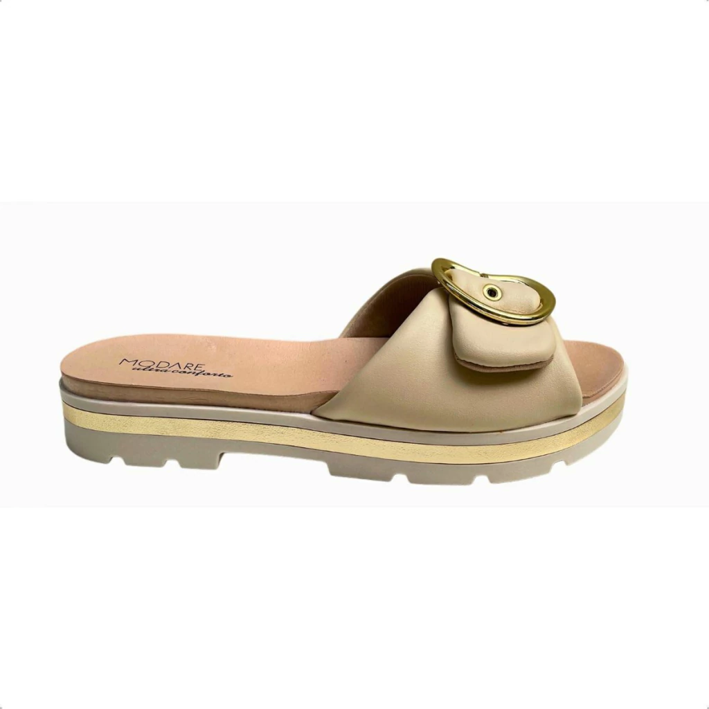 Sandália Modare Ultra Conforto Feminino Fivela 7132.152 Bege