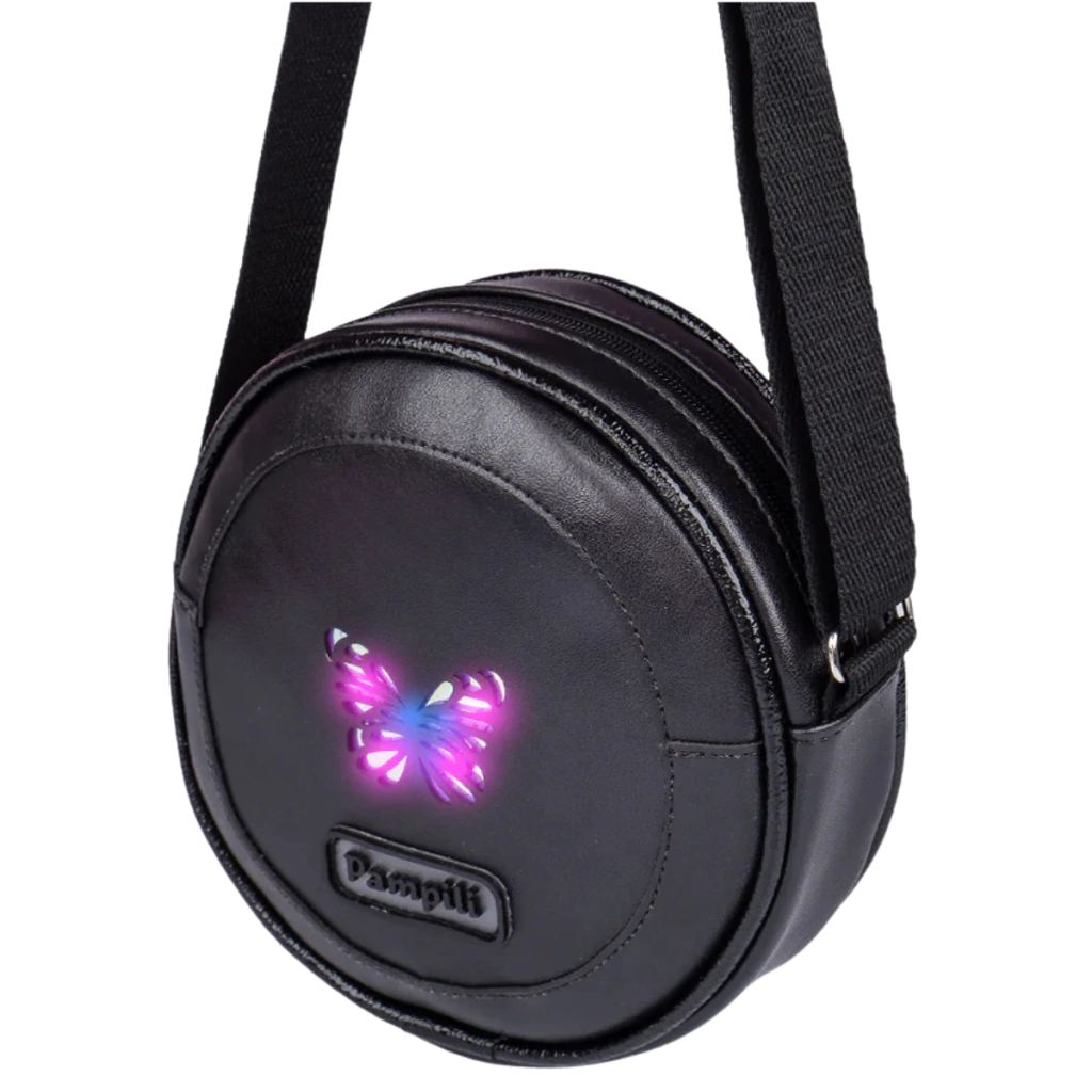 Bolsa de Led Infantil Feminina Borboleta Preta