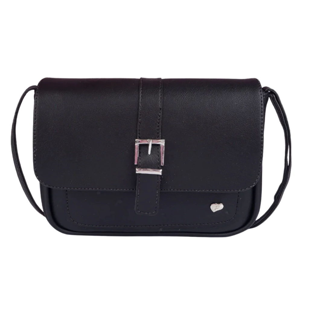 Bolsa Tiracolo Infantil Feminina Fivela Preta