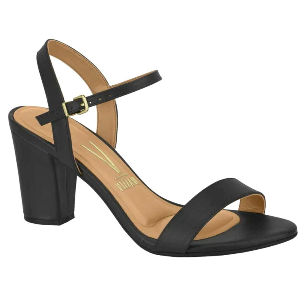 Sandália Vizzano Salto Médio Grosso Feminina Confortável Original