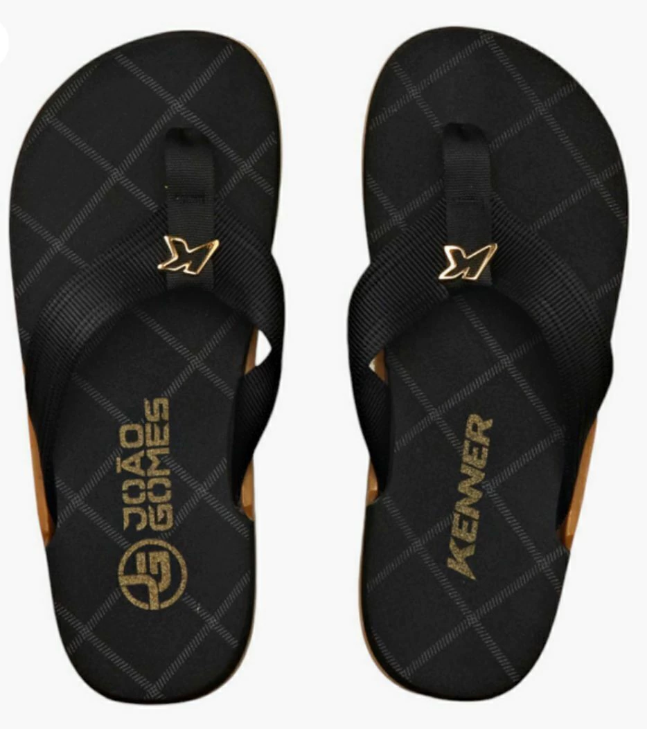 Chinelo Kenner Collab Joao Gomes Nk6 Preto Dourado Original 1700021104-4