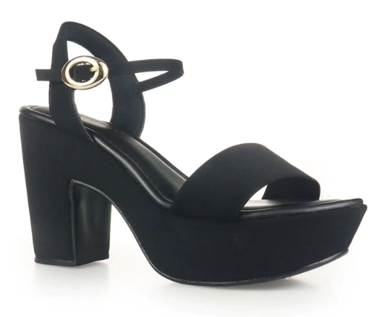 Sandália Bebecê Meia Pata Salto Grosso Preto T5118-164