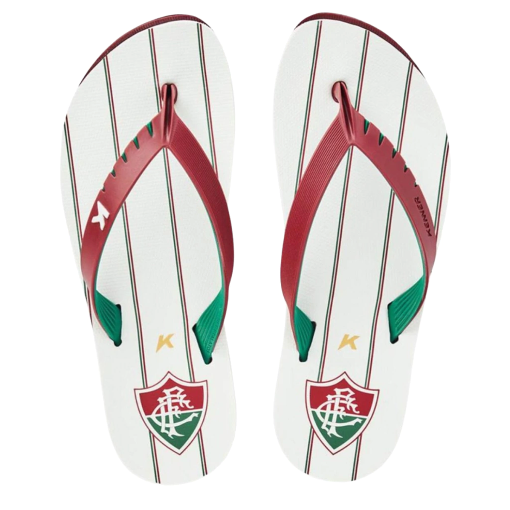 Chinelo Kenner Adulto Fluminense Collab Times Red Grena Branco Original 2100031002-1