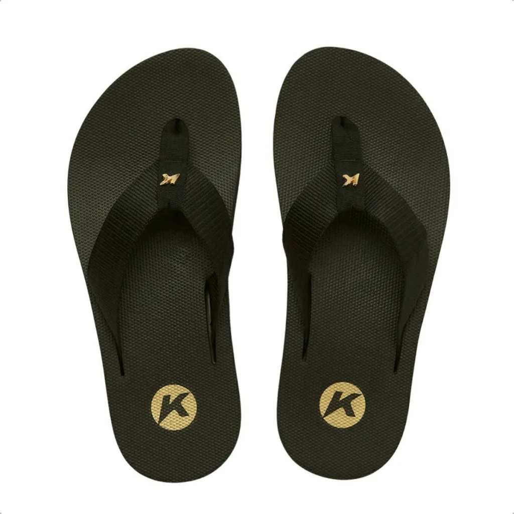 Chinelo Kenner Feminina Kyra Nylon Preto Branco Original 1000071102-1