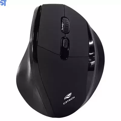 Mouse Sem Fio Ergo, 1600 DPI, Preto, C3tech - M-W120BK/166g