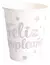 VASO POLIPAPEL FELÍZ CUMPLE PLATEADO Y BLANCO X10 U - comprar online