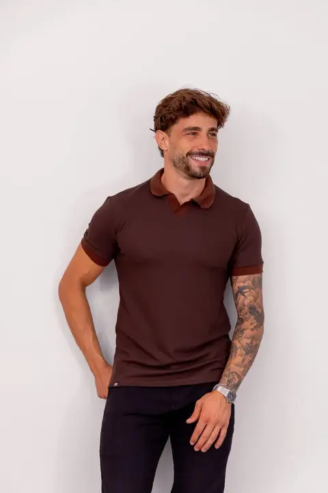 GOLA POLO ALPES MARROM