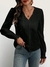 Blusa Lese Floral com Gola V e Manga Bordada - comprar online