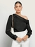Camisa Feminina BizChic em Cetim com Babado Assimétrico - comprar online