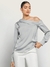 Camisa Feminina BizChic em Cetim com Babado Assimétrico - comprar online