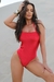 Maiô Frente Única Veludo Vermelho - Praieira Beachwear