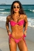 Top Concha Correntes e Tanga Argolas Shine Pink
