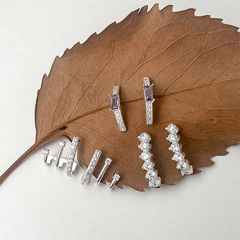Brinco 3 Zirconia Linhas - comprar online