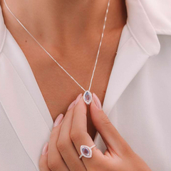 Colar Zirconia Navete - comprar online