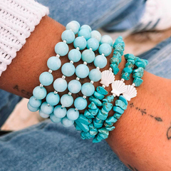 Pulseira Turquesa e Concha Madrepérola - comprar online