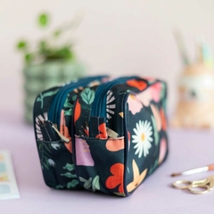 Cartuchera doble Flores azul - comprar online