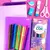 Kit Papelaria Tons de Roxo 2.0 Lilas Escolar Neon Pastel Material Escolar - Emarks
