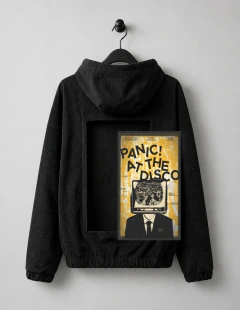 BLACK HOODIE. PANIC AT THE DISCO
