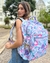 Mochila escolar feminina estampada com bolsos e alças acolchoadas