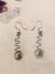 Aretes largos en acero y piedra labradorita Buena Madre en internet