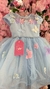 Vestido Jardim Encantado com Pérolas - Azul - Mania de Princesa