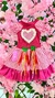 Vestido Caipira Coração - Pink/Xadrez - comprar online