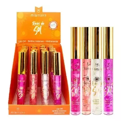 Lip Oil Hidratante Raios De Sol Com Fragrâncias De Frutas - MiaMake