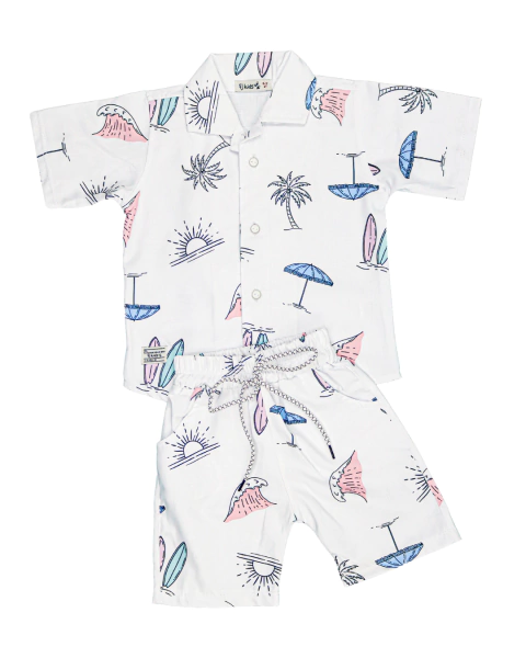 Conjunto Junior Camisa Estampada Verano + Bermuda - comprar en línea