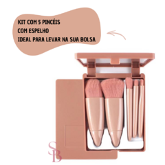 KIT 5 Pincéis de Maquiagem com Espelho Portátil - comprar online