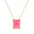 Colar Dourado de Pedra Retangular Rosa na internet