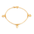 Pulseira Dourada Lisa com 3 Pingentes de Coração na internet