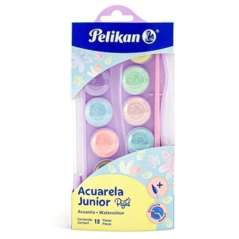 Acuarelas Pelikan x12 + Pincel Pastel - comprar online