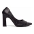 Imagem do Sapato Feminino de Luxo Scarpin Vazado Preto e Salto Grosso