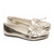 Mocassim Feminino Elegante Rasteiro Laço Off White Napa Dourada - Panorama Fashion – Moda feminina e calçados cheios de estilo!
