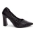 Sapato Feminino de Luxo Scarpin Vazado Preto e Salto Grosso - comprar online