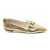 Sapato Dourado com Fivela Metálica - Elegância Reluzente - loja online