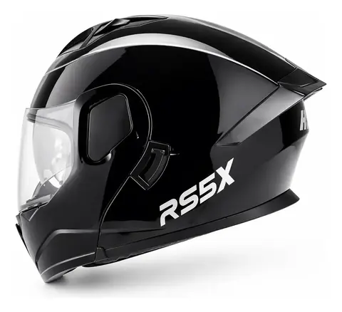 Casco Hawk Rs5x Negro Brillante Rebatible