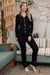 Imagem do PIJAMA ANNE LONGO - PRETO E BEGE
