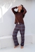 KIT PIJAMA CASAL - XADREZ MARRON na internet