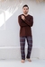 KIT PIJAMA CASAL - XADREZ MARRON - Hamori Amour