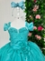 Vestido Marie Longo Manga Princesa Verde Tiffany TAMANHO:14;COR:Aqua Island (VESTMRLGVRDTFFT14)