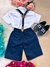Conjunto Meninos Kanga Social Miguel Azul Marinho Suspensorio Shorts Tamanho:8;COR:Azul (CJTMSCKNGBBC7T8) - comprar online