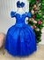 Vestido Marie Longo Manga Princesa Azul Royal TAMANHO:10;COR:Azul (VESTMRLGAZLRYALT10) na internet