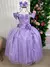 Vestido Marie Longo Manga Princesa Lilas TAMANHO:10;COR:Lilas (VESTMARIELONGOLILAST10) na internet