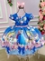 Vestido Infantil Temáticos da Gigi Frozen Florido Tamanho:4;COR:Azul (VESTTMFRZEN2TT4)